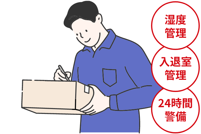 湿度管理・入退室管理・24時間警備で安心