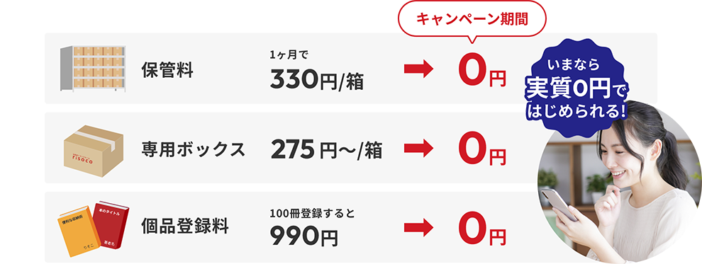 いまなら実質0円ではじめられる!